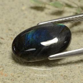 Espectrolita multicolor natural de 3,22 ct, corte óvalo, opaco