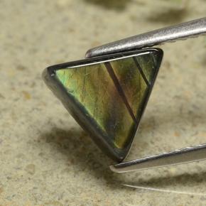 Espectrolita multicolor natural de 1,89 ct, trillón, opaco