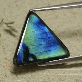 Espectrolita multicolor natural de 5,79 ct, trillón, opaco