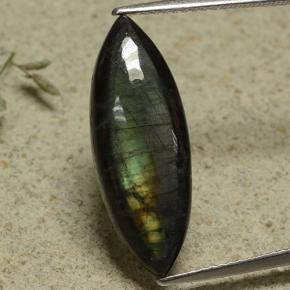 Espectrolita Multicolor natural de 5.78 ct, Marquesa, Opaco