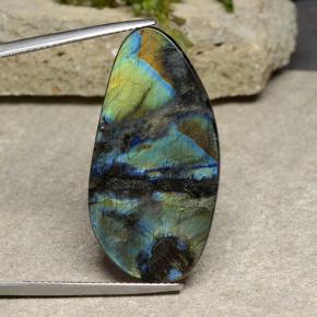 Espectrolita multicolor natural de 10,54 ct, forma elegante, opaco