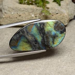Espectrolita multicolor natural de 10,54 ct, forma elegante, opaco