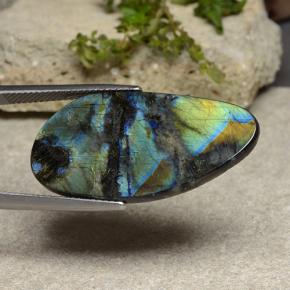 Espectrolita multicolor natural de 10,54 ct, forma elegante, opaco