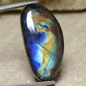 Espectrolita multicolor natural de 5,82 ct, forma elegante, opaco