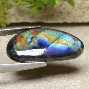 Espectrolita multicolor natural de 5,82 ct, forma elegante, opaco