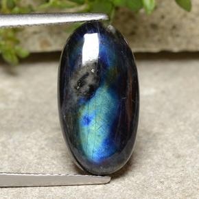 Espectrolita multicolor natural de 3,73 ct, corte óvalo, opaco