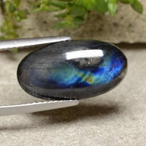 Espectrolita multicolor natural de 3,73 ct, corte óvalo, opaco