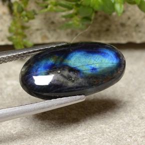 Espectrolita multicolor natural de 3,73 ct, corte óvalo, opaco