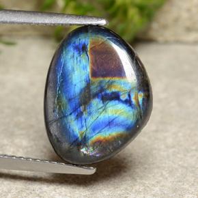 Espectrolita multicolor natural de 3,67 ct, forma elegante, opaco