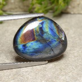 Espectrolita multicolor natural de 3,67 ct, forma elegante, opaco