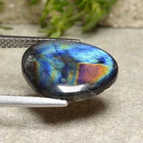 Espectrolita multicolor natural de 3,67 ct, forma elegante, opaco