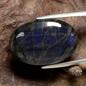 Espectrolita Multicolor natural de 16.82 ct, Corte Óvalo, Opaco