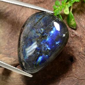 Espectrolita multicolor natural de 15,34 ct, en forma de pera, opaco