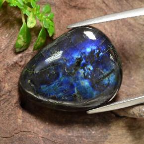Espectrolita multicolor natural de 15,34 ct, en forma de pera, opaco