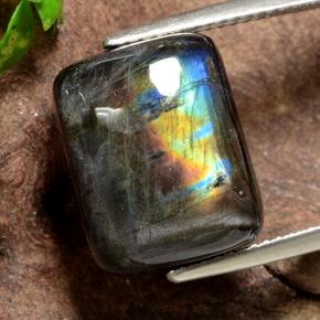 Espectrolita Multicolor natural de 10.12 ct, Corte Baguette, Opaco