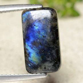 Espectrolita multicolor natural de 3,36 ct, corte cojín, opaco