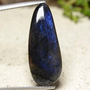 Espectrolita Multicolor natural de 6.86 ct, En forma de pera, Opaco