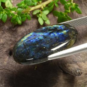Espectrolita multicolor natural de 12,54 ct, corte óvalo, opaco