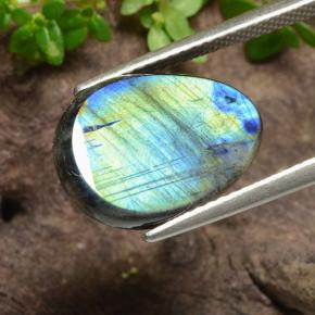 Espectrolita Multicolor natural de 4.55 ct, En forma de pera, Opaco