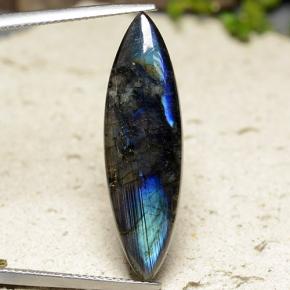 Espectrolita multicolor natural de 7,52 ct, marquesa, opaco