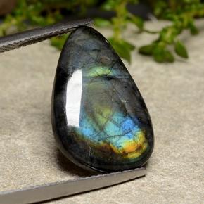 Espectrolita multicolor natural de 8,20 ct, forma elegante, opaco