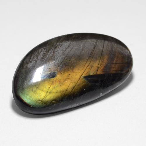 Espectrolita multicolor natural de 9,95 ct, forma elegante, opaco