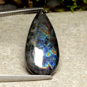 Espectrolita Multicolor natural de 8.44 ct, En forma de pera, Opaco