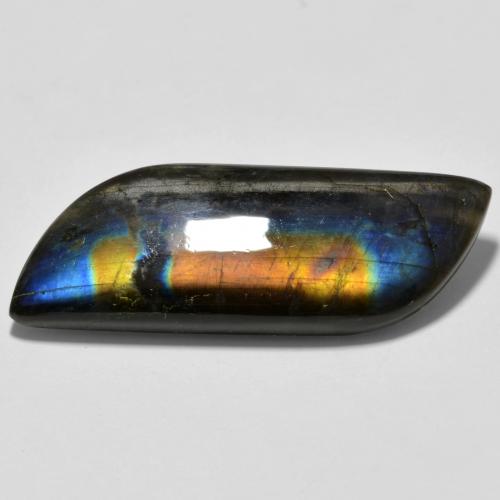 Espectrolita multicolor natural de 8,86 ct, forma elegante, opaco