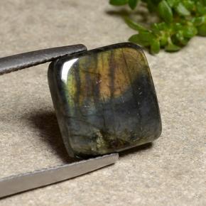 Espectrolita multicolor natural de 4,43 ct, cuadrado, opaco