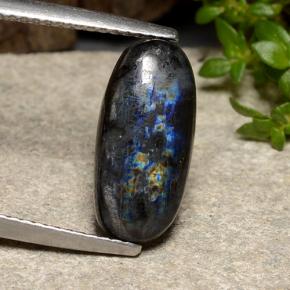 Espectrolita multicolor natural de 3,83 ct, corte óvalo, opaco