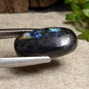 Espectrolita multicolor natural de 3,83 ct, corte óvalo, opaco