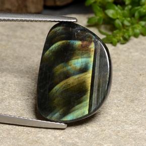 Espectrolita multicolor natural de 8,74 ct, forma elegante, opaco