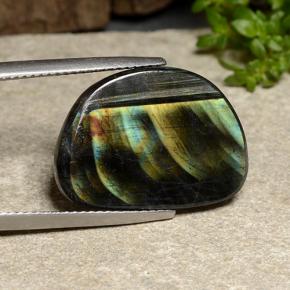 Espectrolita multicolor natural de 8,74 ct, forma elegante, opaco