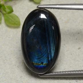 Espectrolita multicolor natural de 12,68 ct, corte óvalo, opaco
