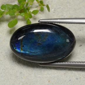 Espectrolita multicolor natural de 12,68 ct, corte óvalo, opaco