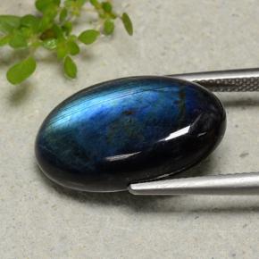 Espectrolita multicolor natural de 12,68 ct, corte óvalo, opaco