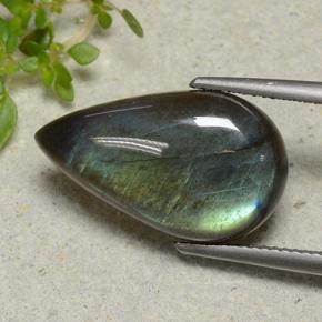 Espectrolita Multicolor natural de 9.19 ct, En forma de pera, Opaco