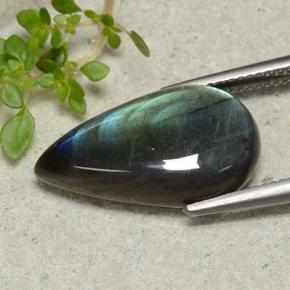 Espectrolita Multicolor natural de 9.19 ct, En forma de pera, Opaco