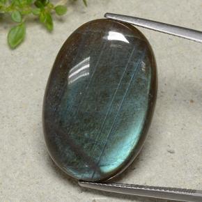 Espectrolita Multicolor natural de 25.53 ct, Corte Óvalo, Opaco