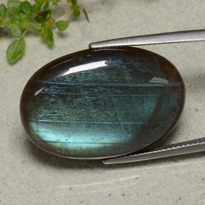 Espectrolita Multicolor natural de 25.53 ct, Corte Óvalo, Opaco