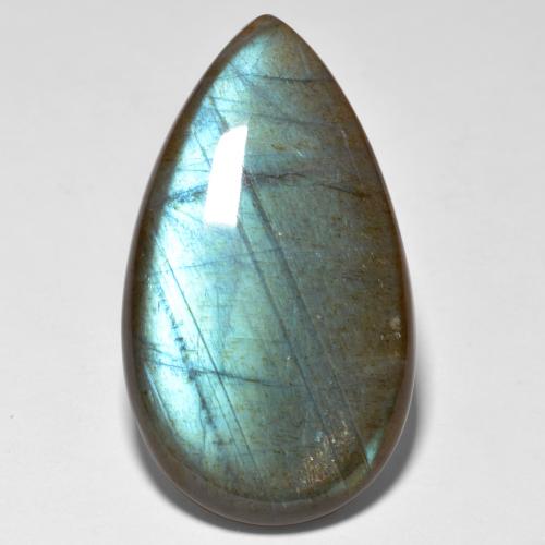 Espectrolita multicolor natural de 20,16 ct, en forma de pera, translúcido