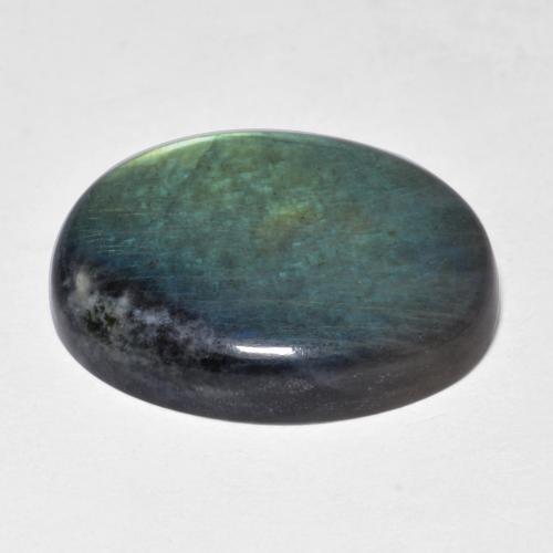 Espectrolita Multicolor natural de 9.42 ct, Corte Óvalo, Opaco