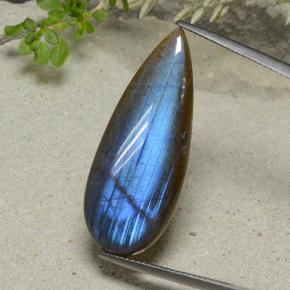 Espectrolita Multicolor natural de 14.09 ct, En forma de pera, Translúcido