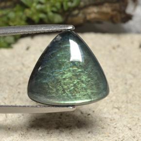 Espectrolita multicolor natural de 9,60 ct, trillón, opaco