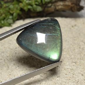 Espectrolita multicolor natural de 9,60 ct, trillón, opaco