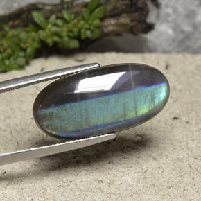 Espectrolita Multicolor natural de 13.14 ct, Corte Óvalo, Translúcido