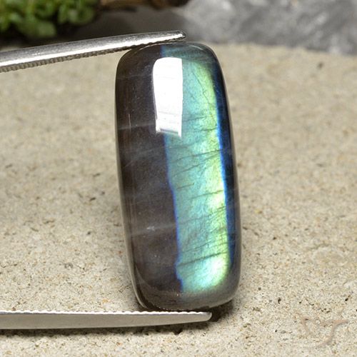 Espectrolita multicolor natural de 17,73 ct, corte cojín, opaco