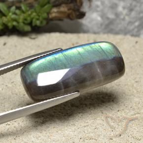 Espectrolita multicolor natural de 17,73 ct, corte cojín, opaco