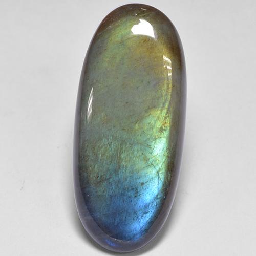 Espectrolita multicolor natural de 13,34 ct, corte óvalo, opaco