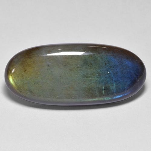 Espectrolita multicolor natural de 13,34 ct, corte óvalo, opaco